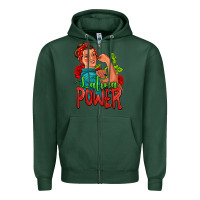 Sports Green latina power strong woman Zipper Hoodie - Jasminsmagicworld