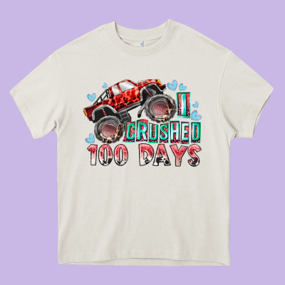 I Crushed 100 Days Heavy Core Tee Designed By Racoondesign