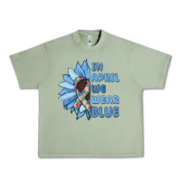 Oil Green in april we wear blue Urban Heavy Tee - MaliasSmallBusiness