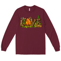 Burgundy camping love Long Sleeve Tee - NancyCooperArtShop