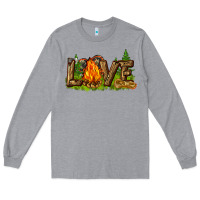 Heather Grey camping love Long Sleeve Tee - NancyCooperArtShop