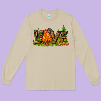 Camping Love Long Sleeve Tee Designed By Nancycooperartshop