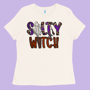 Salty Witch Ladies Tee Designed By Cowhidedigitalart