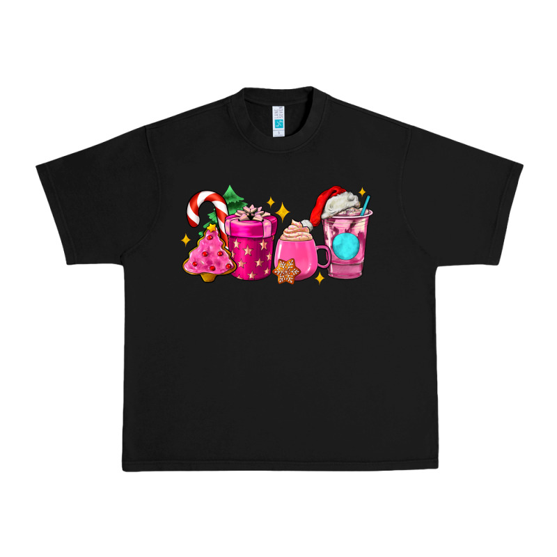 Pink Christmas Coffee Cups Urban Heavy Tee by AdoDesignShop | Teevron