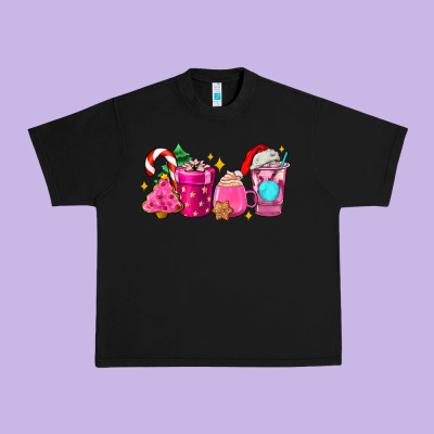 Pink Christmas Coffee Cups Urban Heavy Tee Designed By Adodesignshop