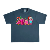 Midnight Navy pink christmas coffee cups Urban Heavy Tee - AdoDesignShop
