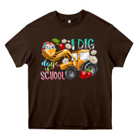 Chocolate Brown i dig 100 days of school Heavy Core Tee - RacoonDesign