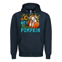 Navy hey there pumpkin lamb Zipper Hoodie - Jasminsmagicworld