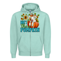 Seafoam hey there pumpkin lamb Zipper Hoodie - Jasminsmagicworld
