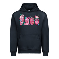 Navy Breast Cancer Coffee Cups Urban Hoodie - FaDigitalArtStudio