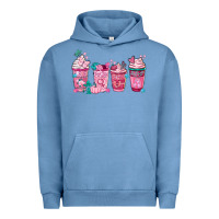 Pigment Pebble Blue Breast Cancer Coffee Cups Urban Hoodie - FaDigitalArtStudio