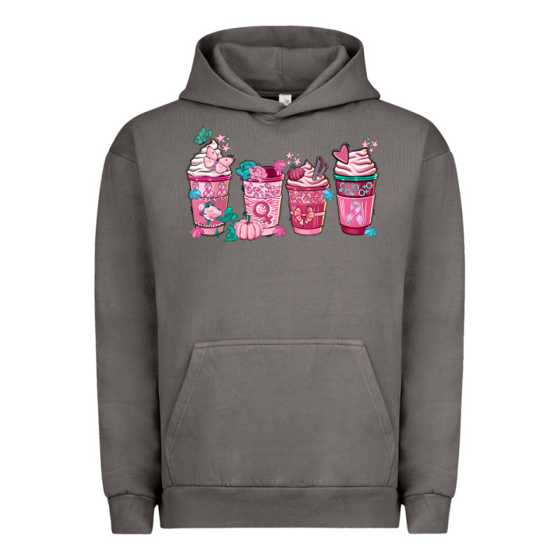 Breast Cancer Coffee Cups Urban Hoodie by FaDigitalArtStudio | Teevron