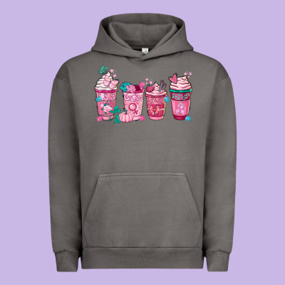 Breast Cancer Coffee Cups Urban Hoodie Designed By Fadigitalartstudio