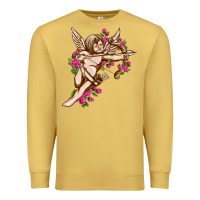 Antique Gold Cupid with rose Valentine's Day Premium Sweatshirt - HowdyJamesFarm