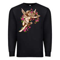 Black Cupid with rose Valentine's Day Premium Sweatshirt - HowdyJamesFarm
