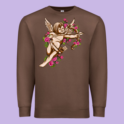 Cupid With Rose Valentine's Day Premium Sweatshirt Designed By Howdyjamesfarm