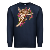 Navy Cupid with rose Valentine's Day Premium Sweatshirt - HowdyJamesFarm