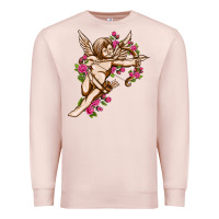 Pale Pink Cupid with rose Valentine's Day Premium Sweatshirt - HowdyJamesFarm