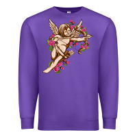 Purple Cupid with rose Valentine's Day Premium Sweatshirt - HowdyJamesFarm