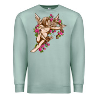 Seafoam Cupid with rose Valentine's Day Premium Sweatshirt - HowdyJamesFarm