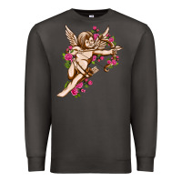 Smoke Cupid with rose Valentine's Day Premium Sweatshirt - HowdyJamesFarm