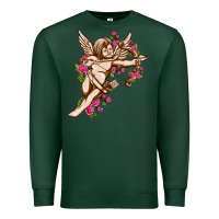 Sports Green Cupid with rose Valentine's Day Premium Sweatshirt - HowdyJamesFarm