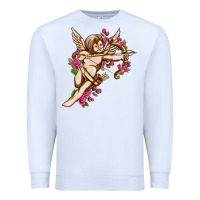 White Cupid with rose Valentine's Day Premium Sweatshirt - HowdyJamesFarm