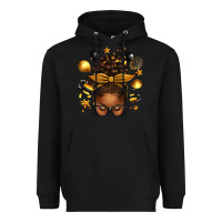 Black new year's eve afro messy bun Heavyweight Hoodie - texasbilliewilder