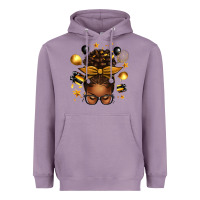 New Year's Eve Afro Messy Bun Heavyweight Hoodie | Teevron