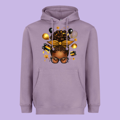 New Year's Eve Afro Messy Bun Heavyweight Hoodie Designed By Texasbilliewilder