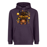 Plum new year's eve afro messy bun Heavyweight Hoodie - texasbilliewilder