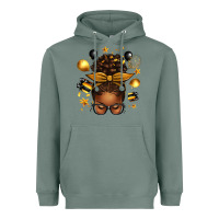 Sage new year's eve afro messy bun Heavyweight Hoodie - texasbilliewilder