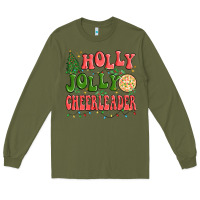 Army Green holly jolly cheerleader Long Sleeve Tee - MaliasSmallBusiness