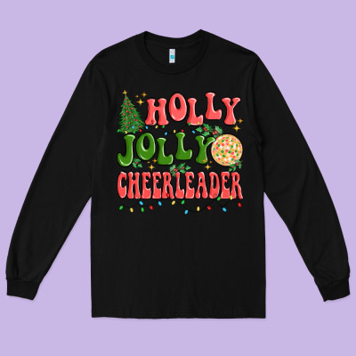Holly Jolly Cheerleader Long Sleeve Tee Designed By Maliassmallbusiness