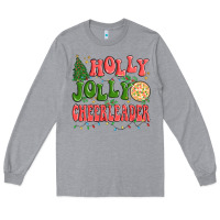 Heather Grey holly jolly cheerleader Long Sleeve Tee - MaliasSmallBusiness