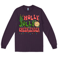 Plum holly jolly cheerleader Long Sleeve Tee - MaliasSmallBusiness