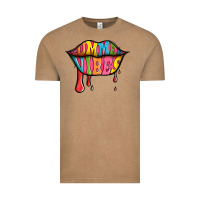 Vintage Coffee summer vibes lips Vintage Tee - Jasminsmagicworld