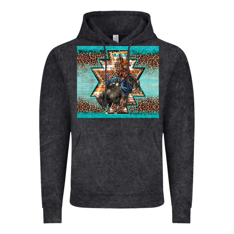 Western Rodeo Bullfighter Aztec Leopard Turquoise Vintage Hoodie by BarkalooDesign | Teevron