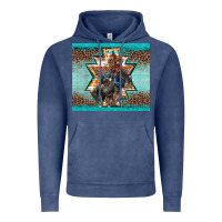 Vintage Denim western rodeo bullfighter Aztec leopard turquoise Vintage Hoodie - BarkalooDesign