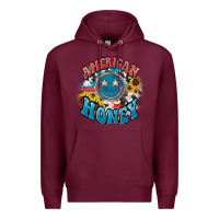 Burgundy American honey smiley Premium Hoodie - HowdyJamesFarm