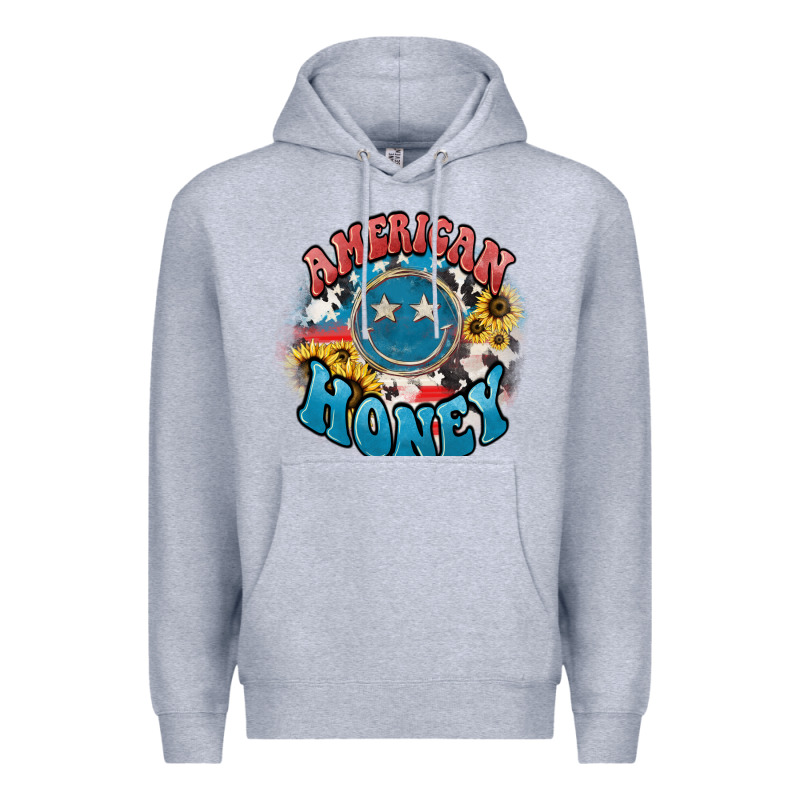 American Honey Smiley Premium Hoodie by HowdyJamesFarm | Teevron