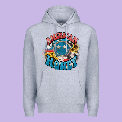 American Honey Smiley Premium Hoodie Designed By Howdyjamesfarm