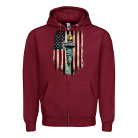 Burgundy statue of liberty torch Zipper Hoodie - BarkalooDesign