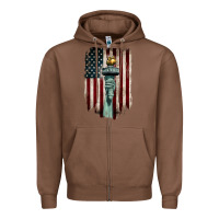 Chestnut statue of liberty torch Zipper Hoodie - BarkalooDesign