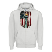 Dove Grey statue of liberty torch Zipper Hoodie - BarkalooDesign