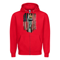 Red statue of liberty torch Zipper Hoodie - BarkalooDesign