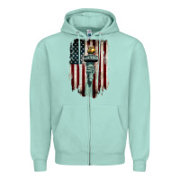 Seafoam statue of liberty torch Zipper Hoodie - BarkalooDesign