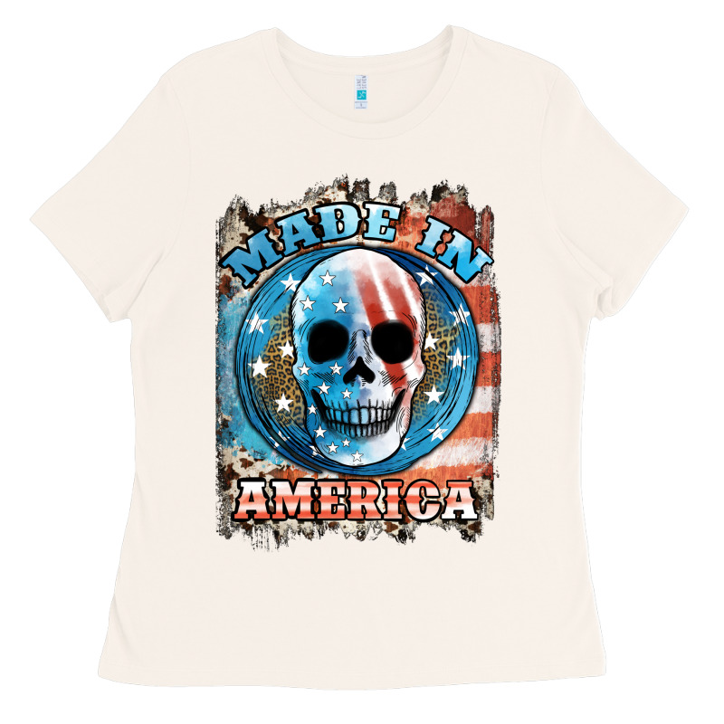 Made In America Skull Ladies Tee by JahusDesignShop | Teevron