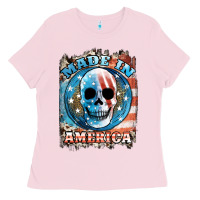 Bubblegum Pink made in america skull Ladies Tee - JahusDesignShop