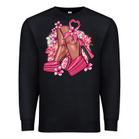 Black Cancer high heels Cancer Awareness Premium Sweatshirt - HowdyJamesFarm